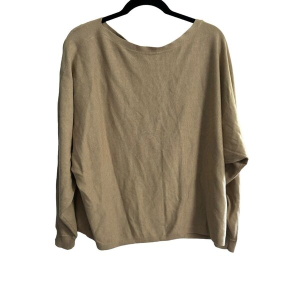 Ralph Lauren Top Women 2X‎ Beige Stretch Lightweight Pullover Black Label - Picture 1 of 6
